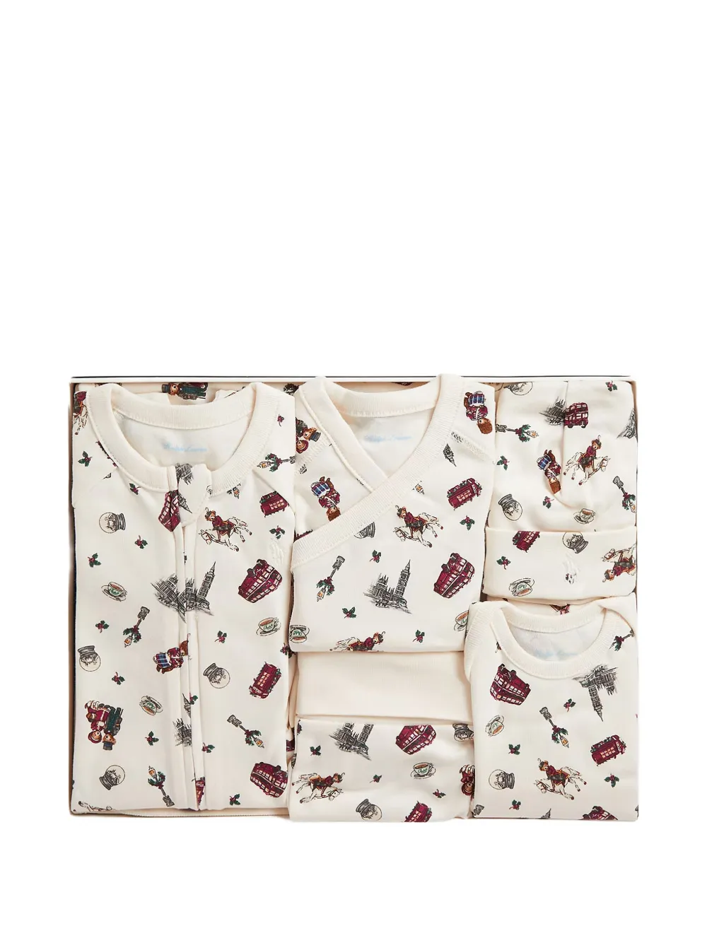 POLO RALPH LAUREN KIDS Polo Bear graphic-print babygrow set (set of six) Beige
