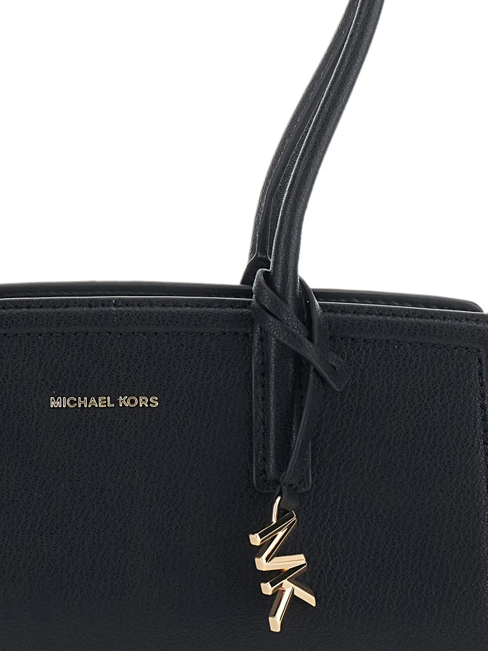Michael Kors logo-pendant leather tote bag Zwart