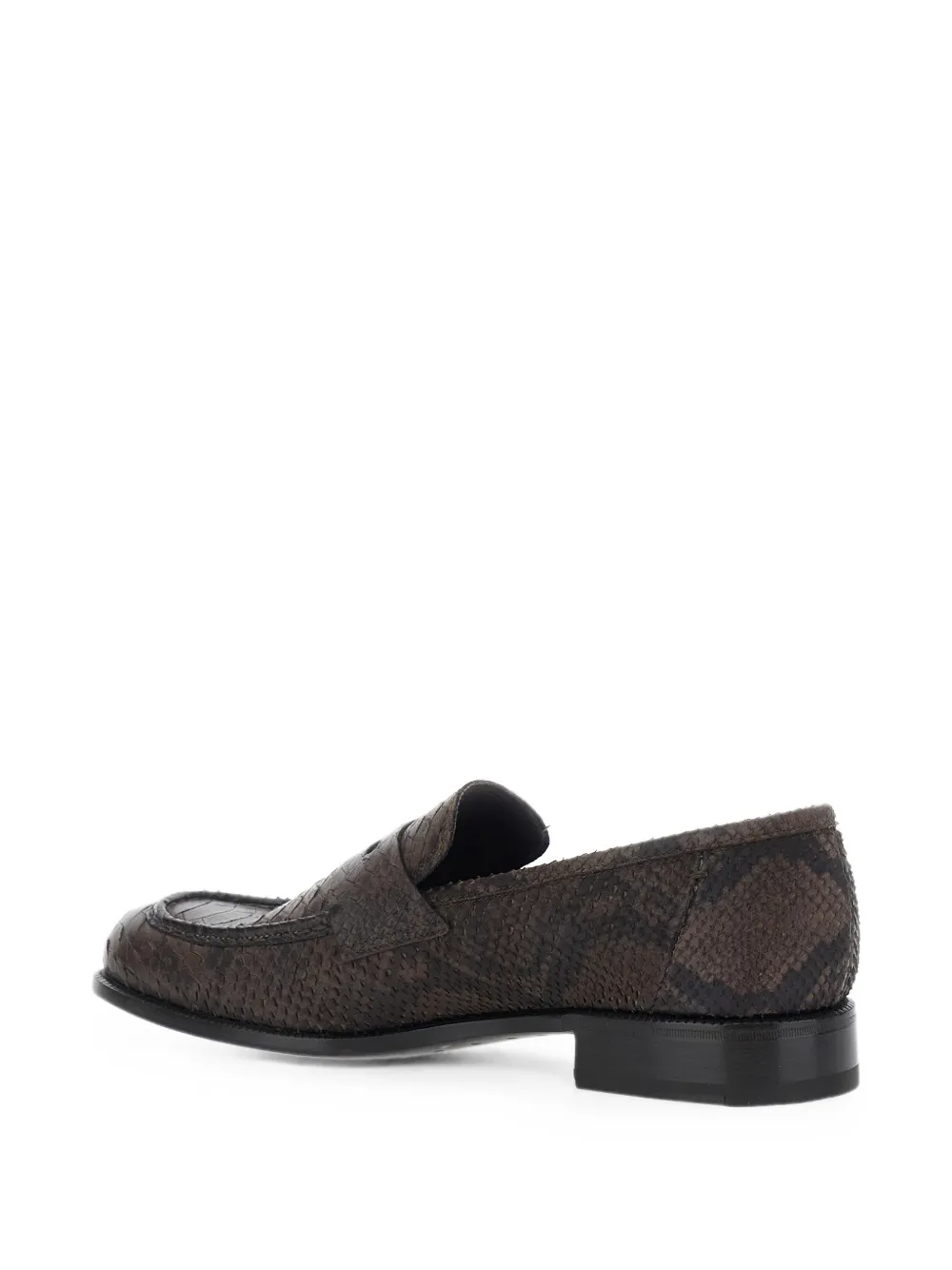 Lidfort Loafers met slangenleer-effect Bruin
