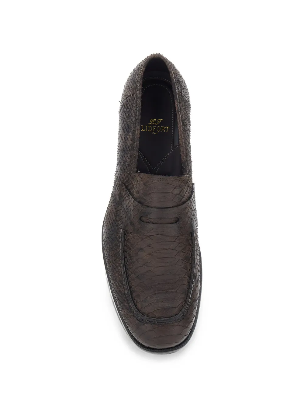 Lidfort Loafers met slangenleer-effect Bruin