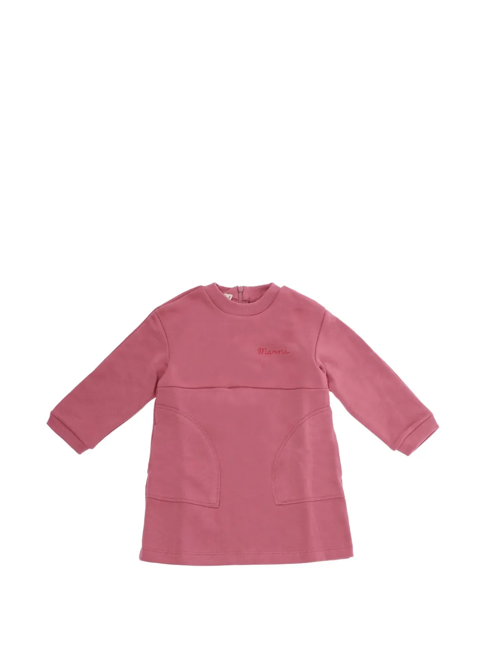 Marni Kids Abito in cotone con logo ricamato - Rosa