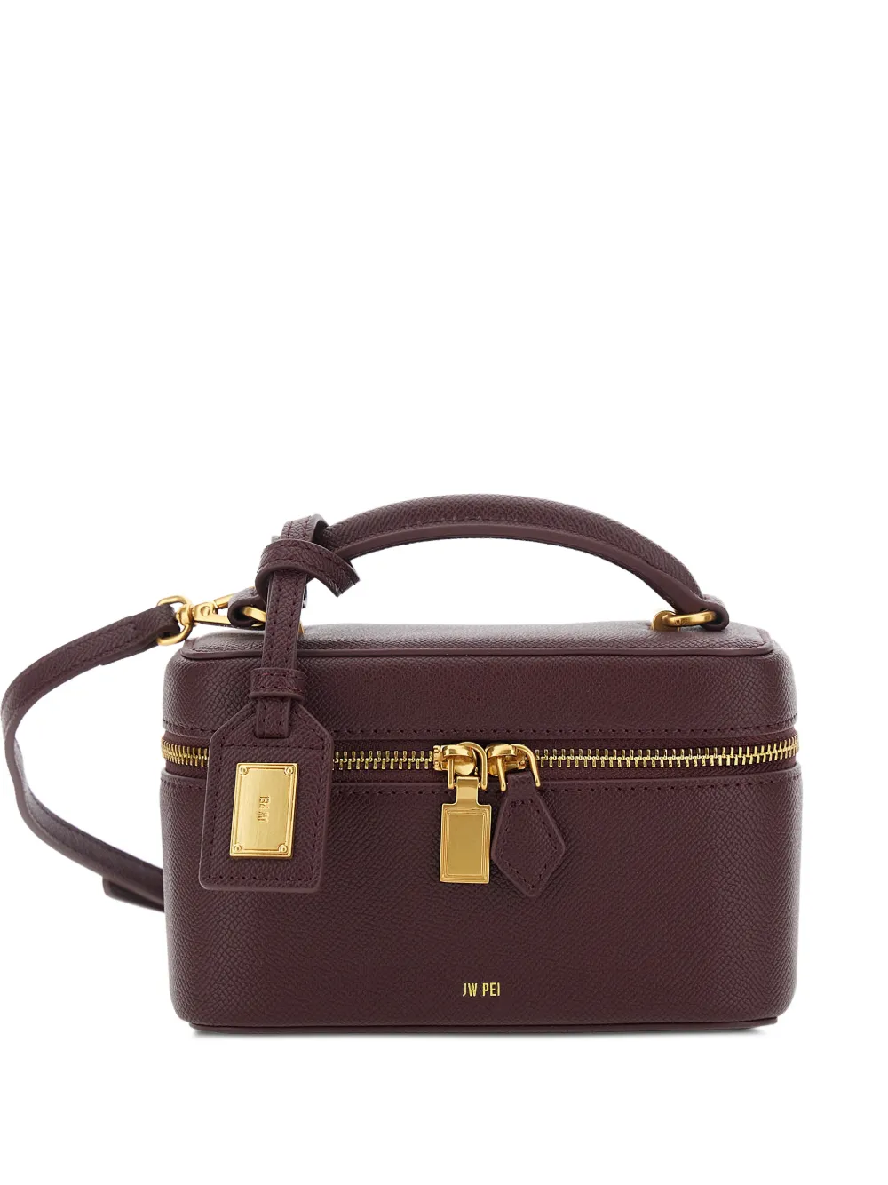JW Pei Cleo logo-plaque pebbled-effect tote bag - Marrone