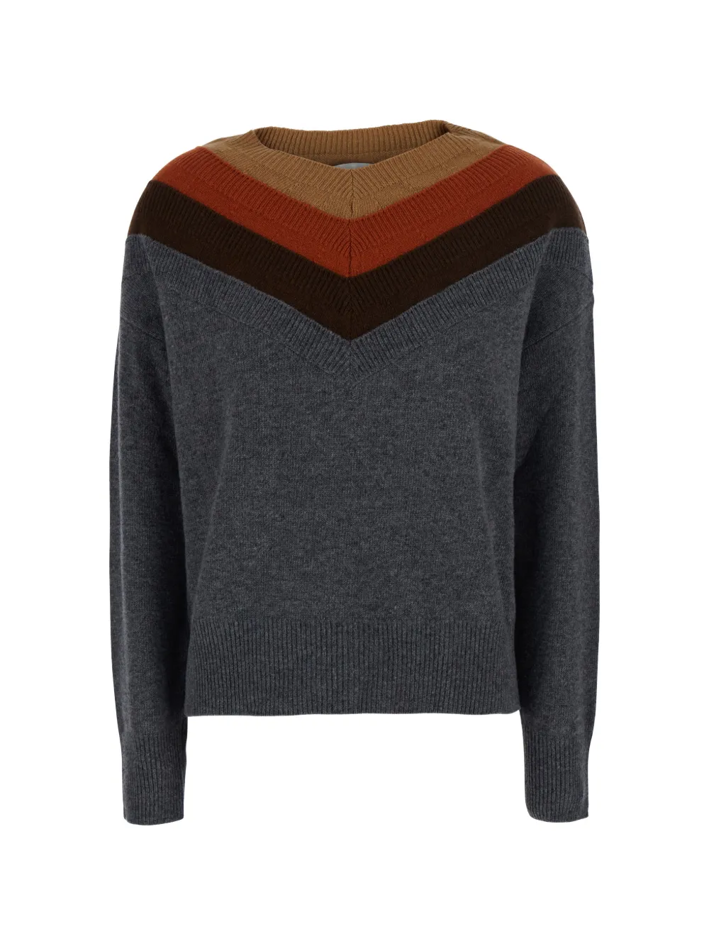 Jucca chevron-knit V-neck sweater