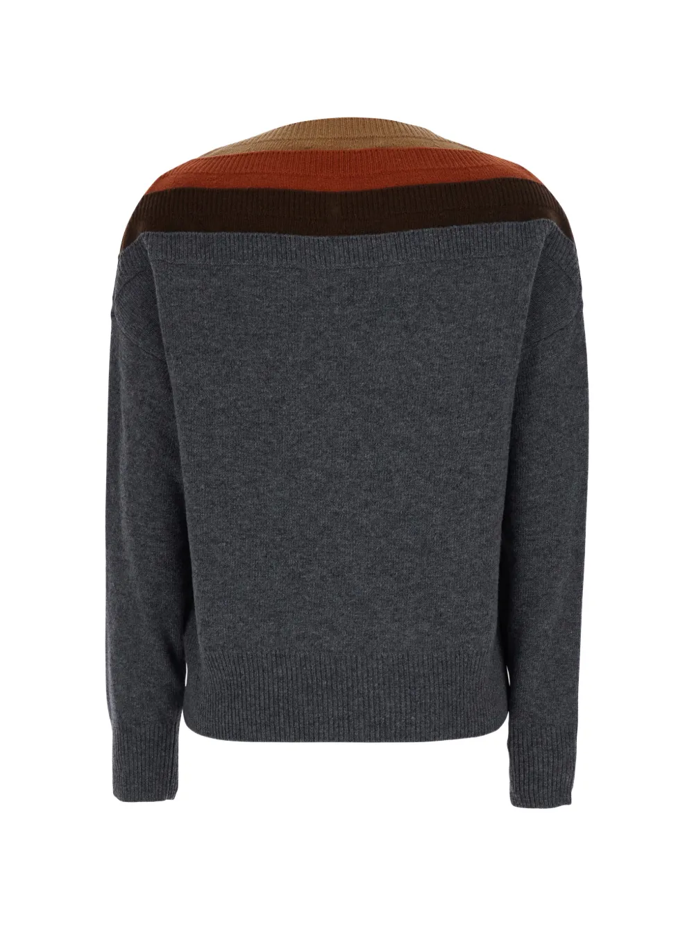 Jucca Trui met V-hals en chevron-patroon Grijs