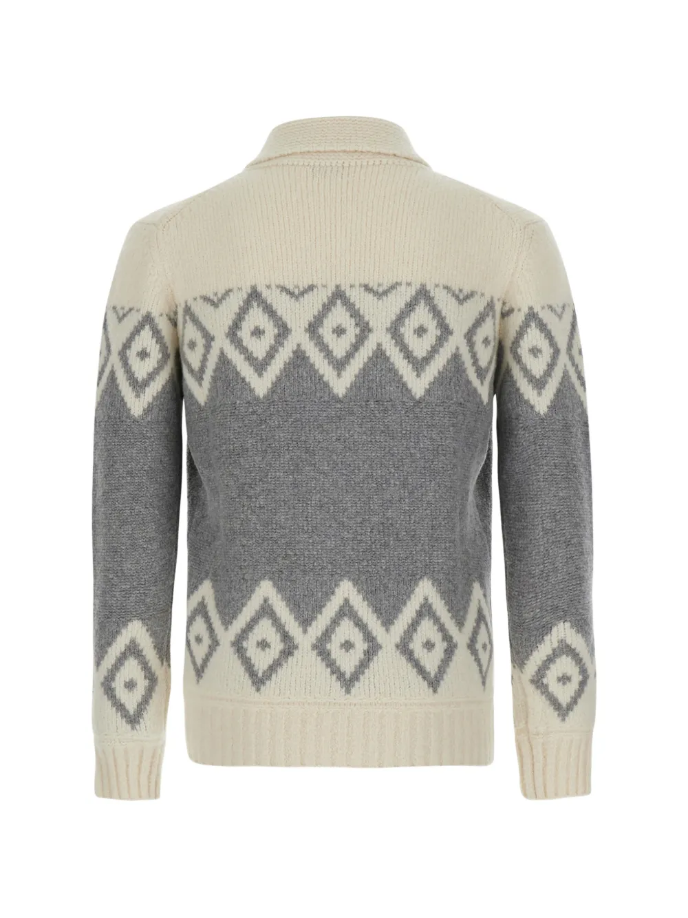 Kangra Vest met geometrisch patroon en rits Grijs