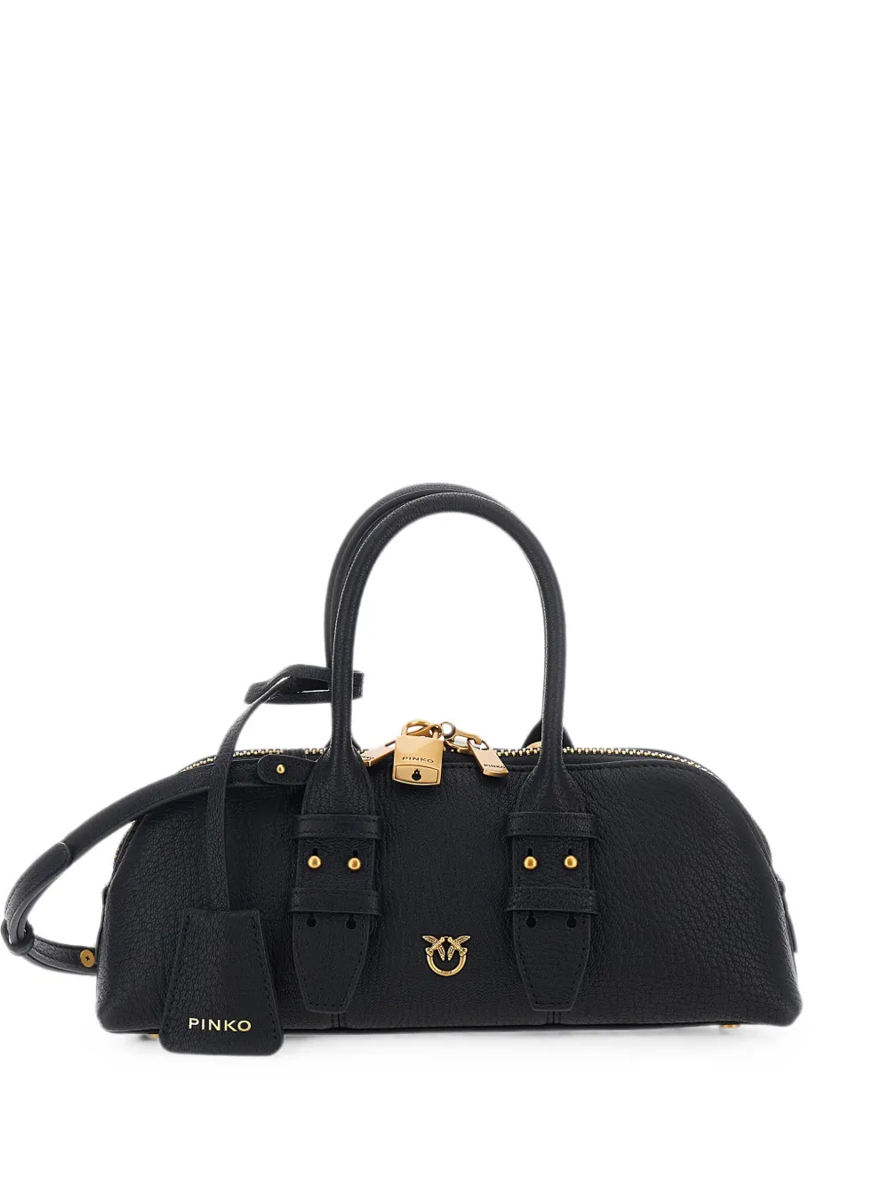 PINKO small Escape leather tote bag - Schwarz