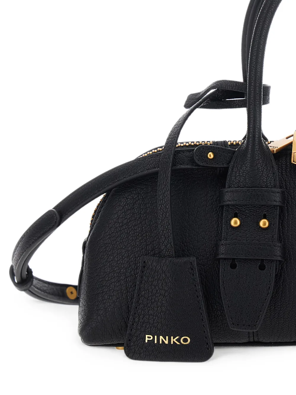 PINKO Kleine Escape leren shopper Zwart