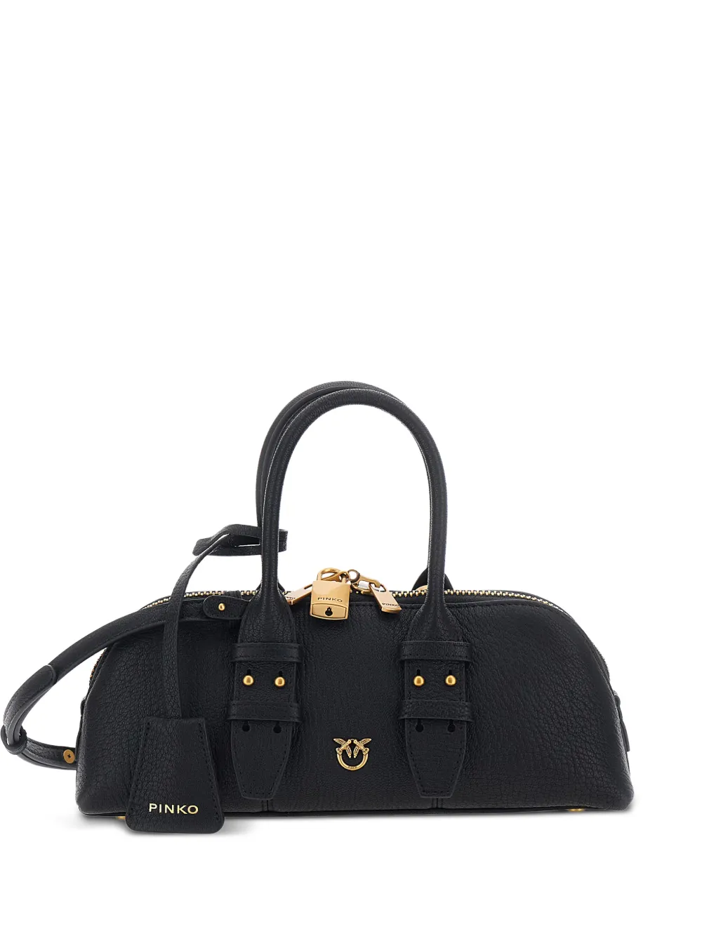 PINKO small Escape leather tote bag - Black