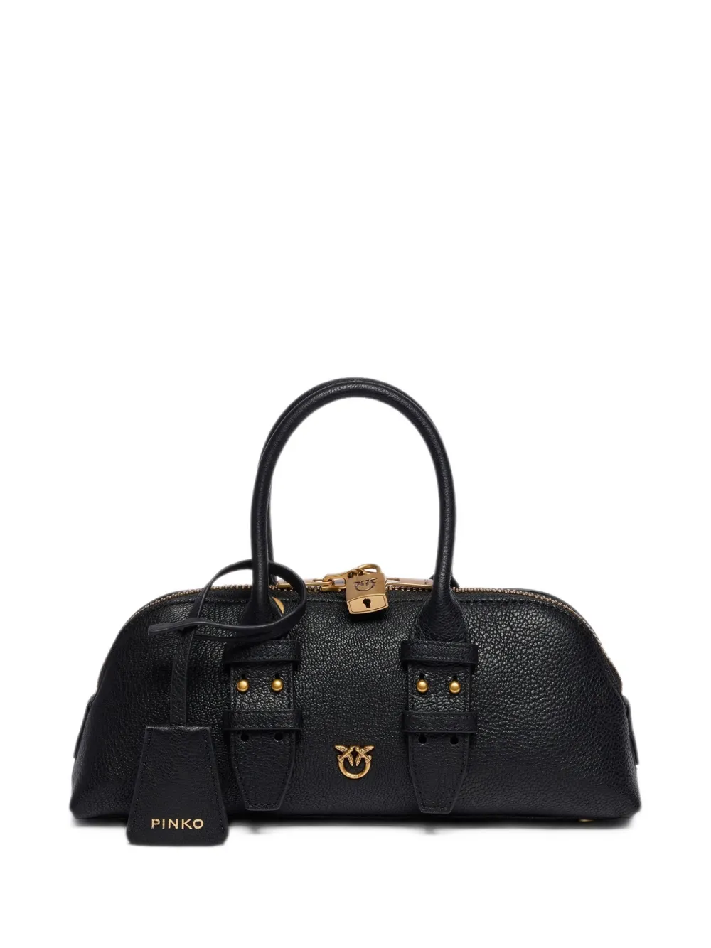 PINKO small Escape leather tote bag - Nero