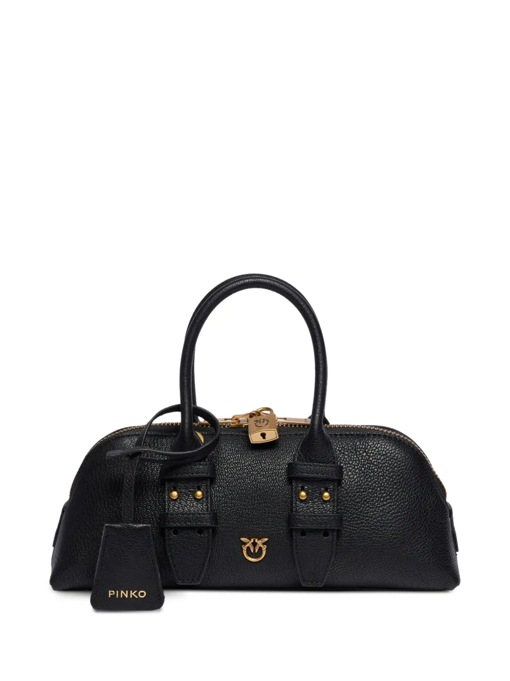 PINKO Kleine Escape leren shopper Zwart