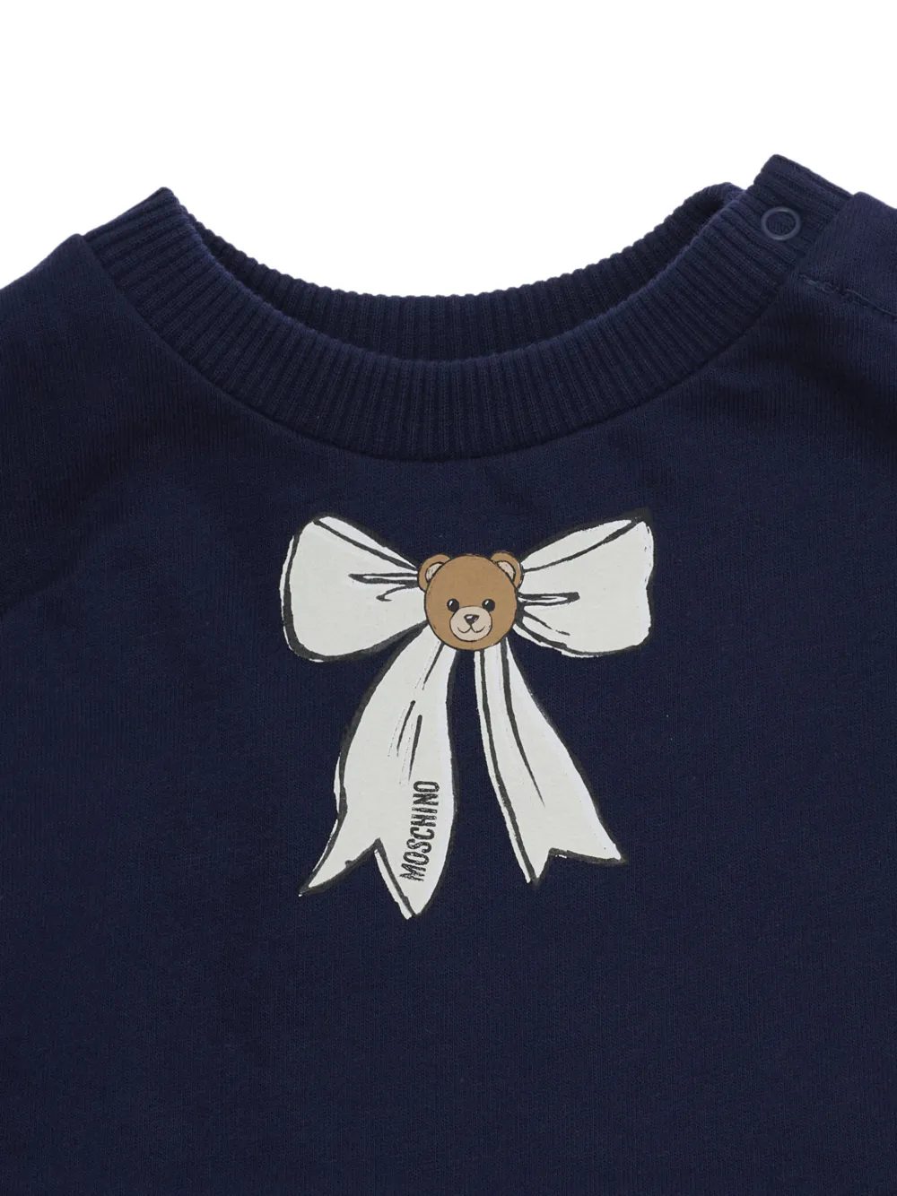 Moschino Kids Teddy Bear jurk met strikprint Blauw