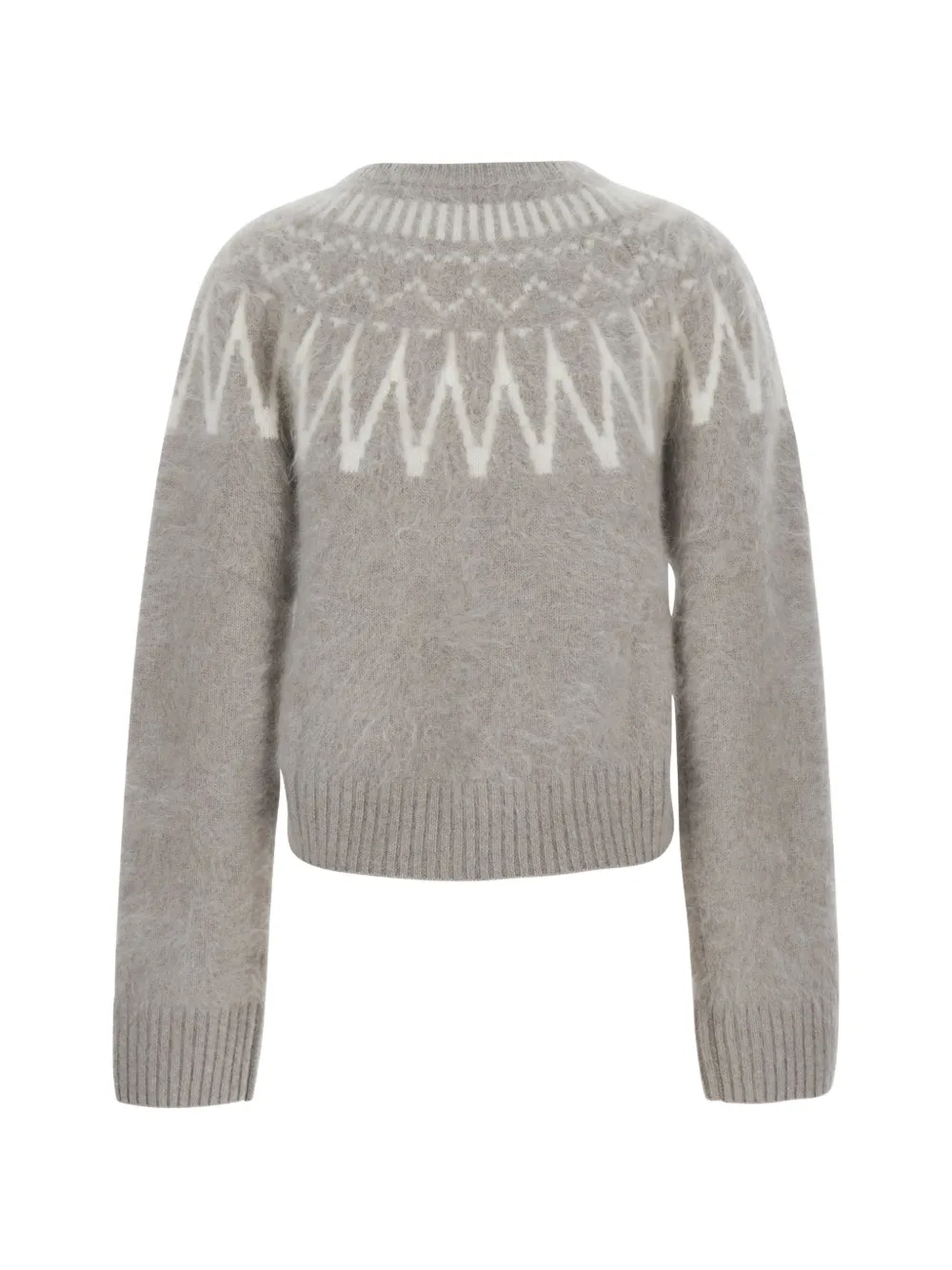 Soft Goat Fair Isle brushed-knit cashmere sweater Grijs