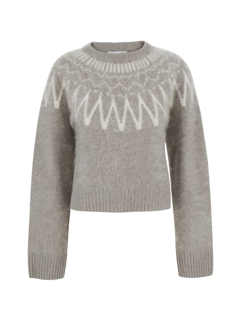 Soft Goat Fair Isle brushed-knit cashmere sweater - Grey