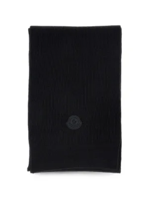 Moncler logo-patch Scarf | Black | FARFETCH