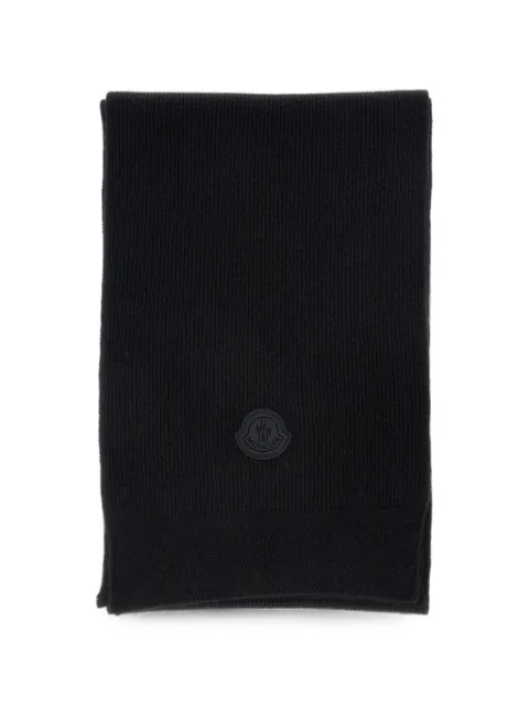 Moncler logo-patch ribbed scarf