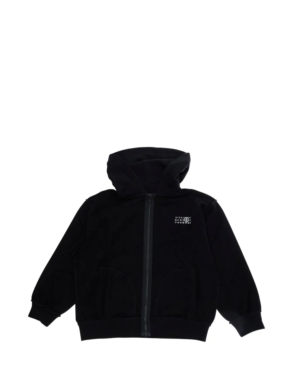 MM6 Maison Margiela Kids logo-print zip-up hoodie - Nero