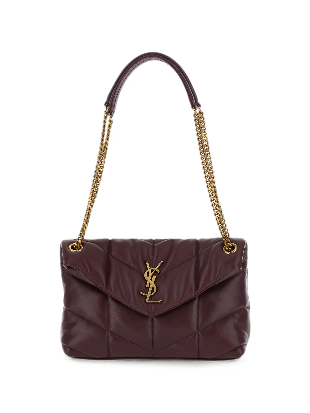 Saint Laurent Borsa puffer piccola in pelle di agnello - Rosso