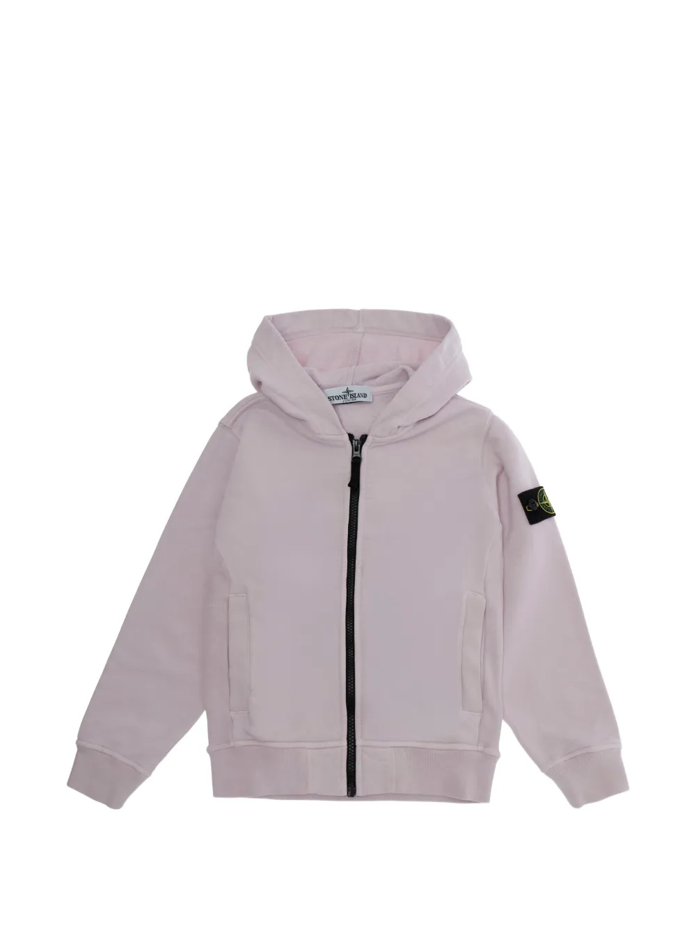 Stone Island Junior logo-patch zip-up hoodie - Rosa