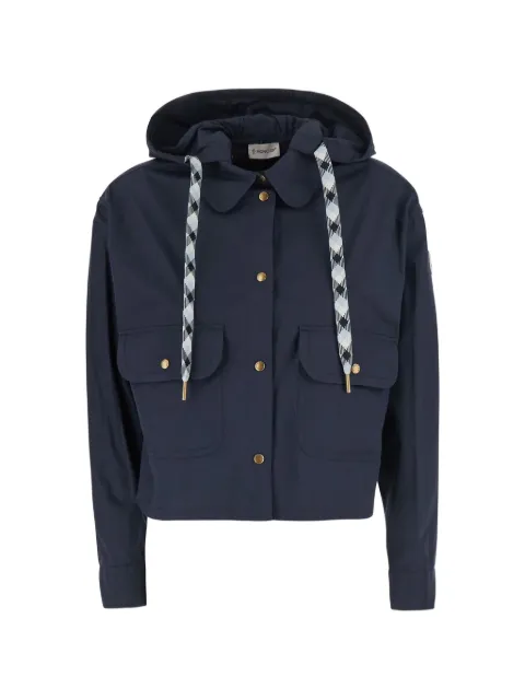 Moncler chamarra con capucha y bolsillo de parche