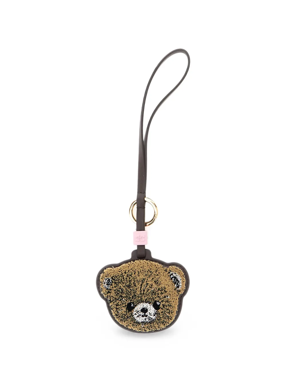 GANNI teddy-motif loop keyring - Marrone