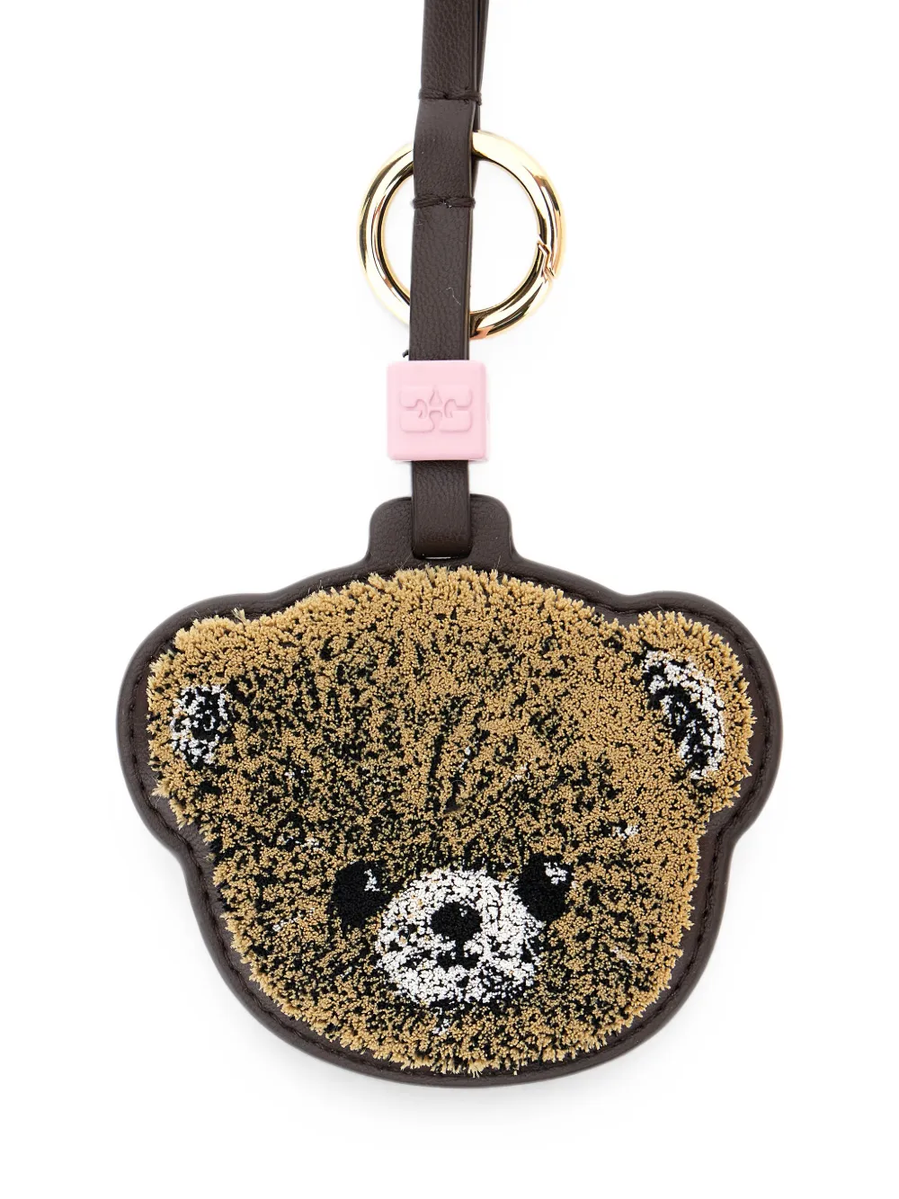 GANNI Sleutelhanger met teddybeer-patroon Bruin