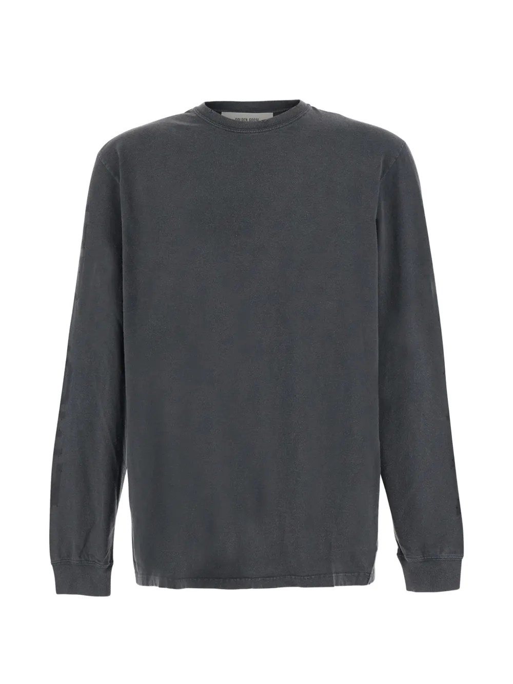 Golden Goose long-sleeved T-shirt in anthracite cotton with print - Gris
