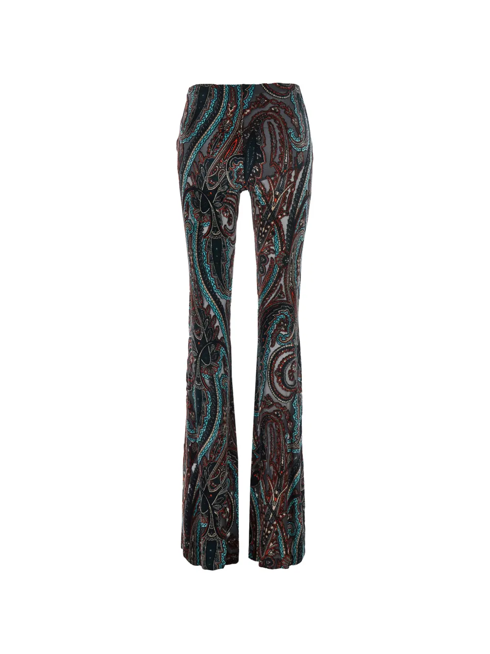 ETRO Paisley-print flared trousers Zwart