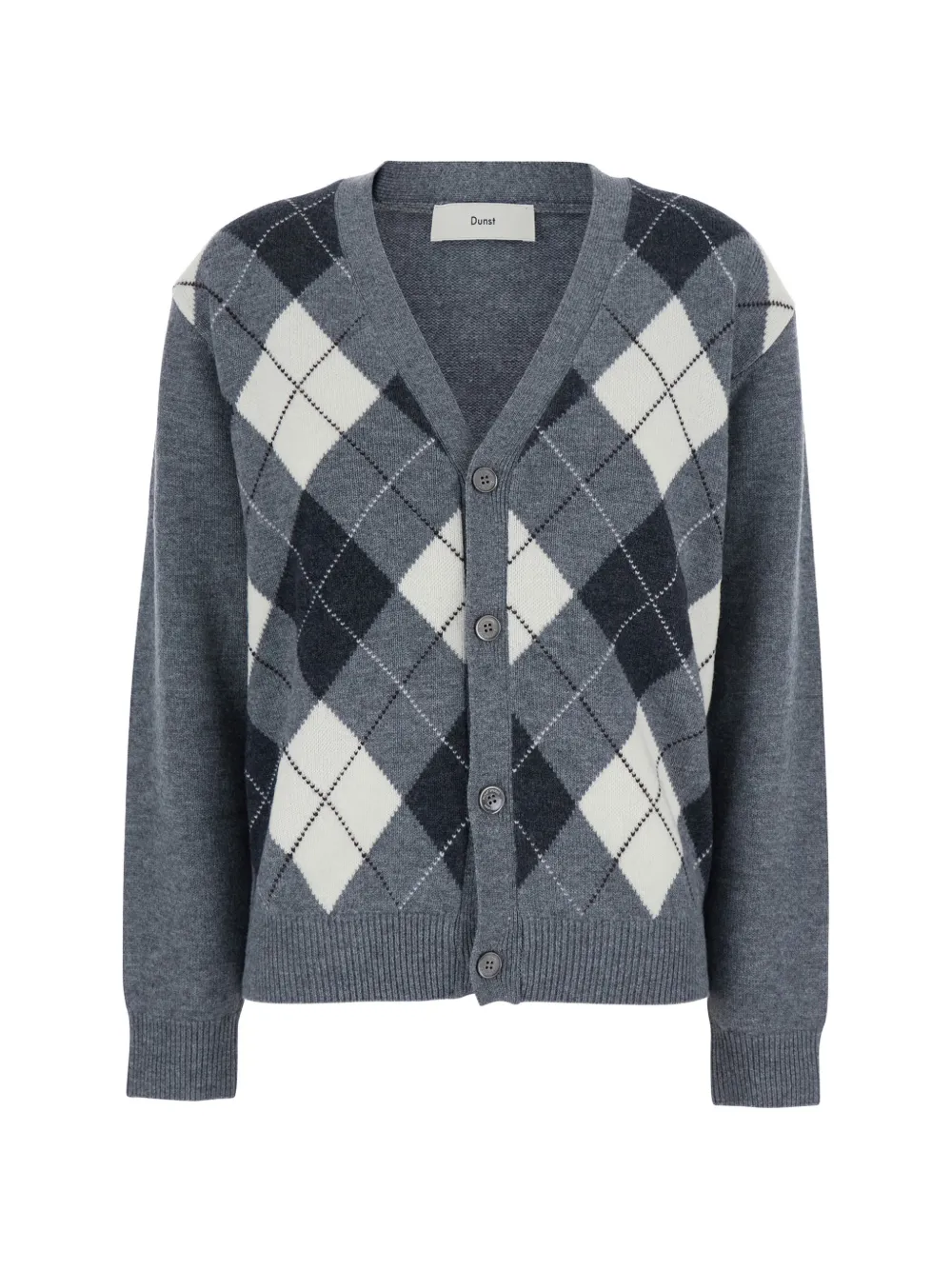 DUNST argyle-pattern wool cardigan