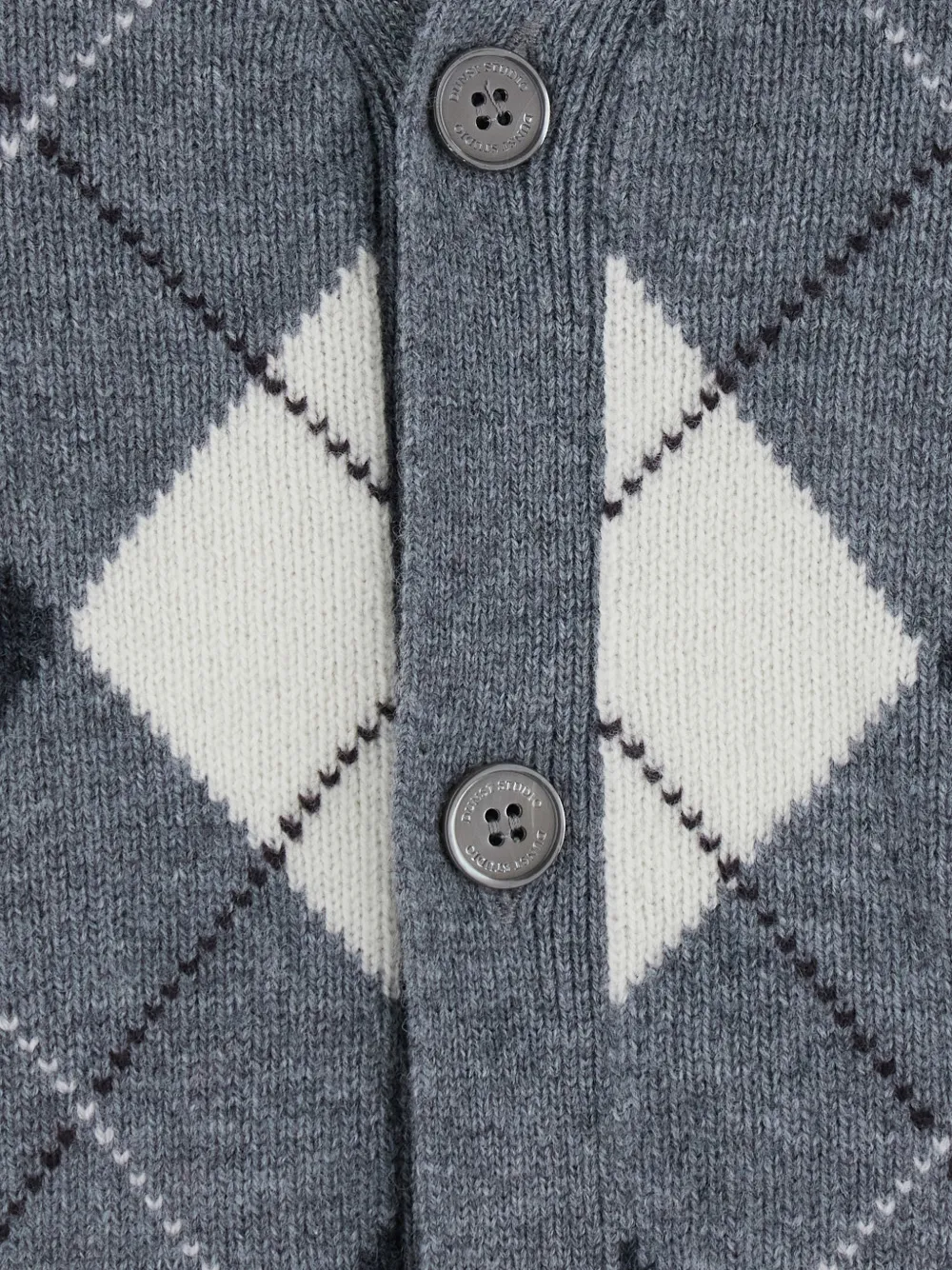 DUNST Vest met argyle patroon Grijs