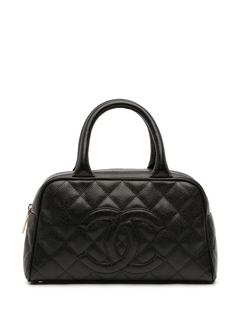 CHANEL Pre-Owned 2003-2004 CC Quilted Caviar Bowling Bag handbag - Nero