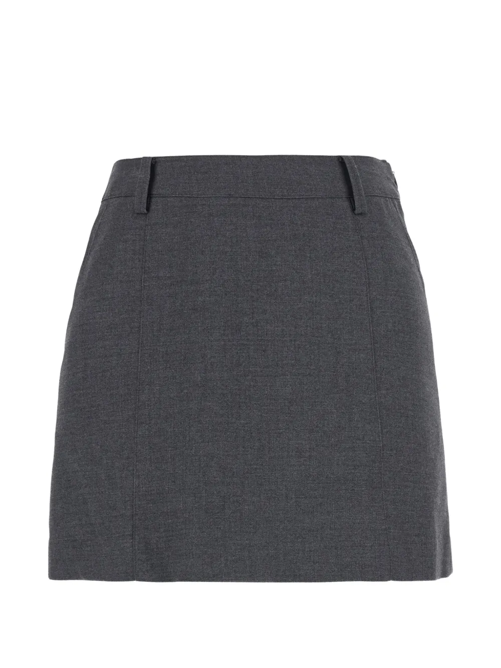 DUNST Mini-rok met riemlussen en vlakken Grijs