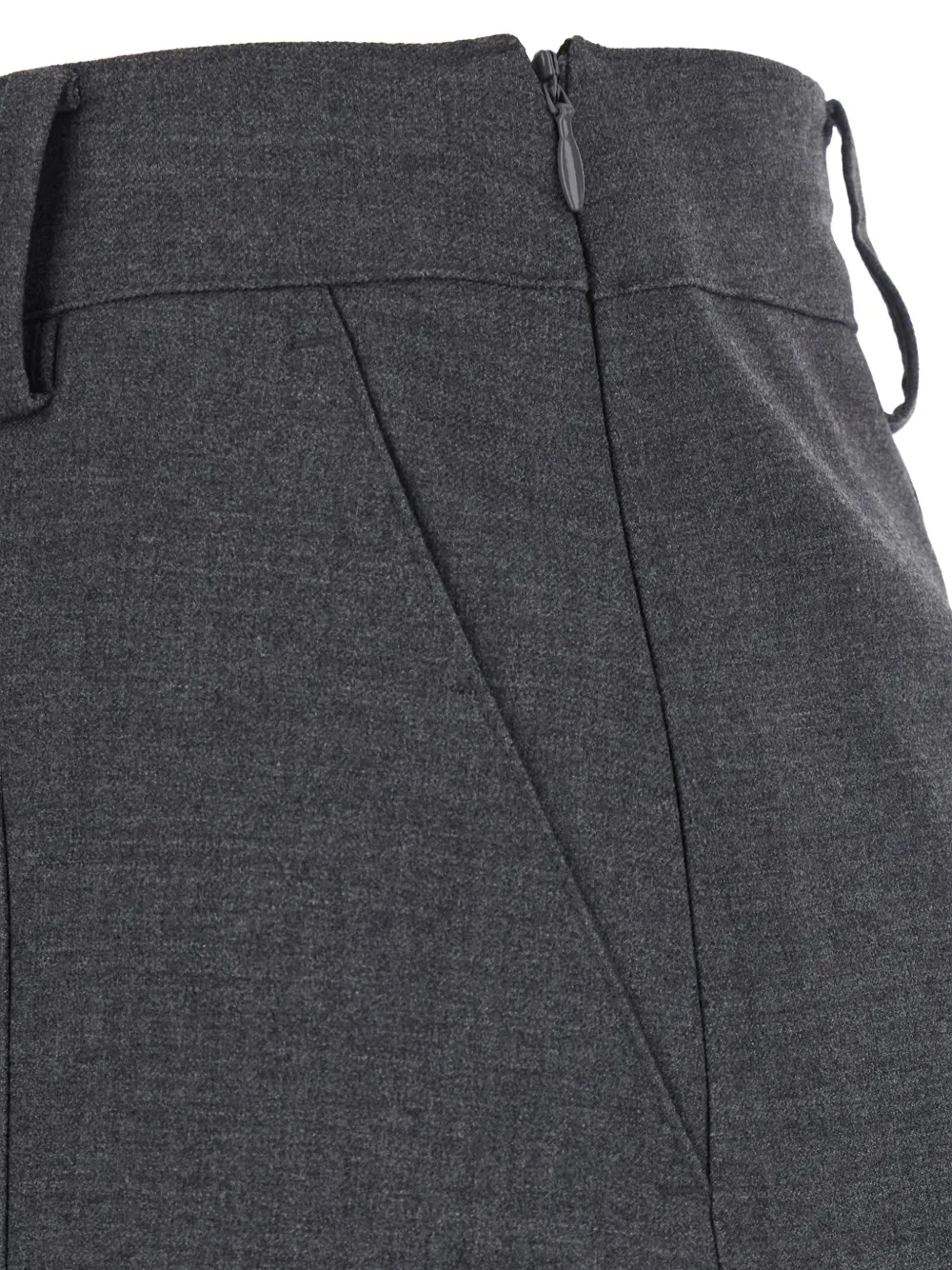 DUNST Mini-rok met riemlussen en vlakken Grijs