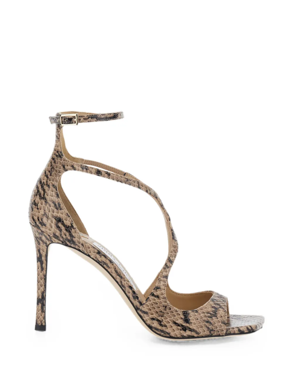 Jimmy Choo Azia snake-print heeled sandals Beige