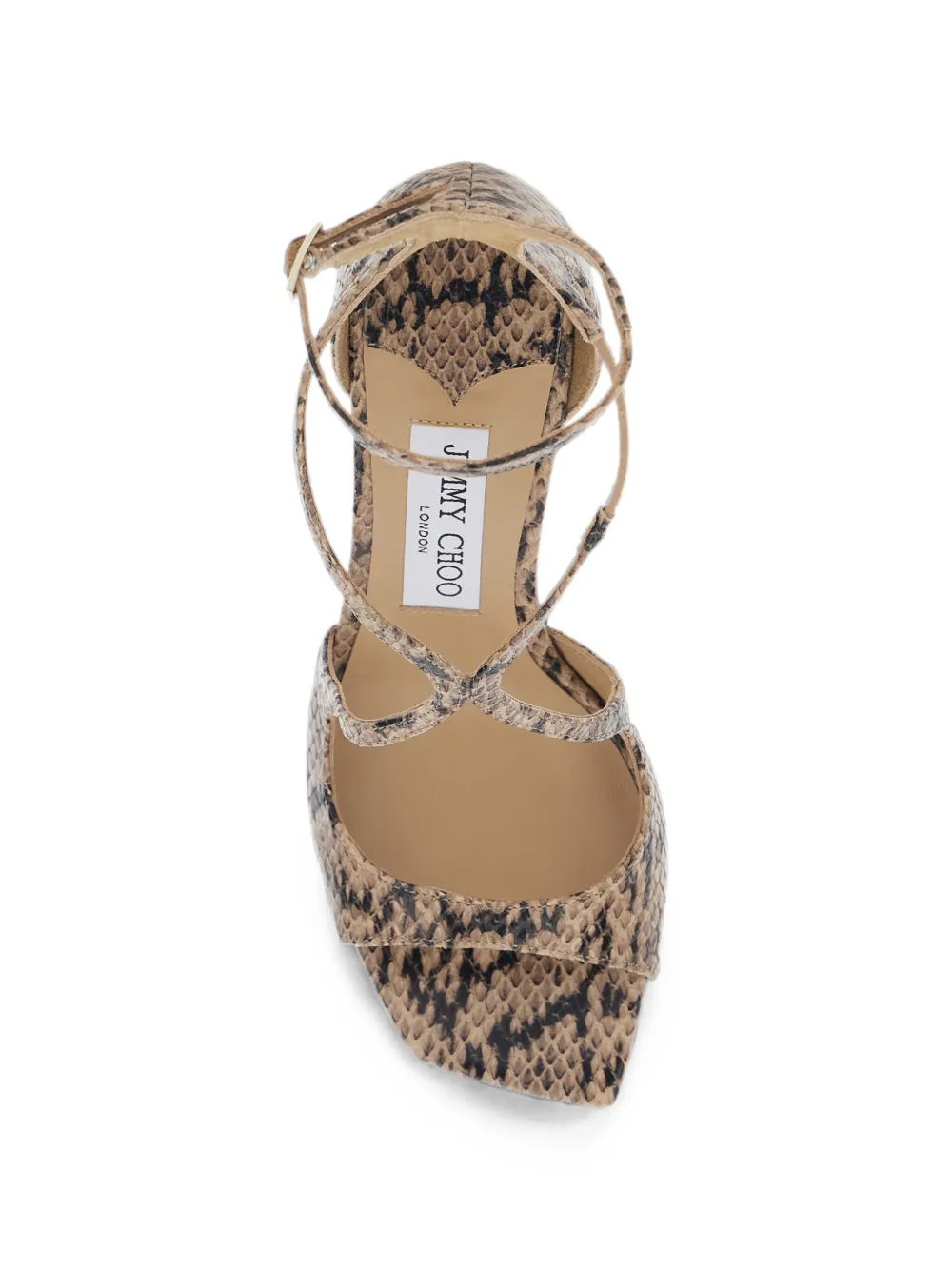 Jimmy Choo Azia snake-print heeled sandals Beige