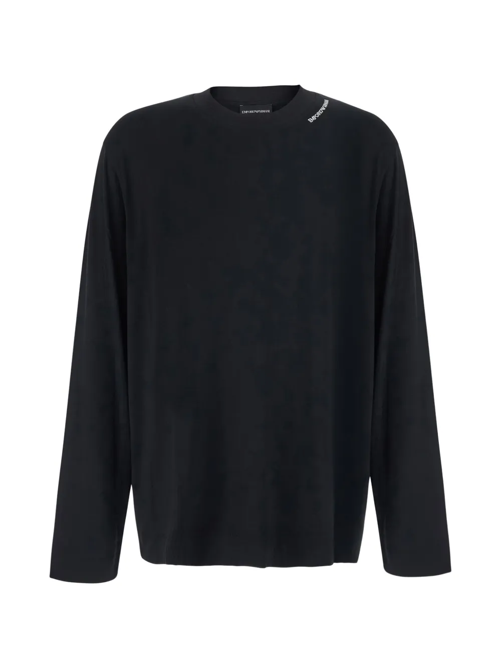 Emporio Armani logo-embroidered long-sleeve T-shirt - Nero
