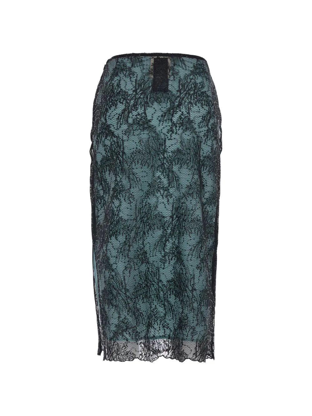 Semicouture Camilla midi-rok met pailletten en kant Groen