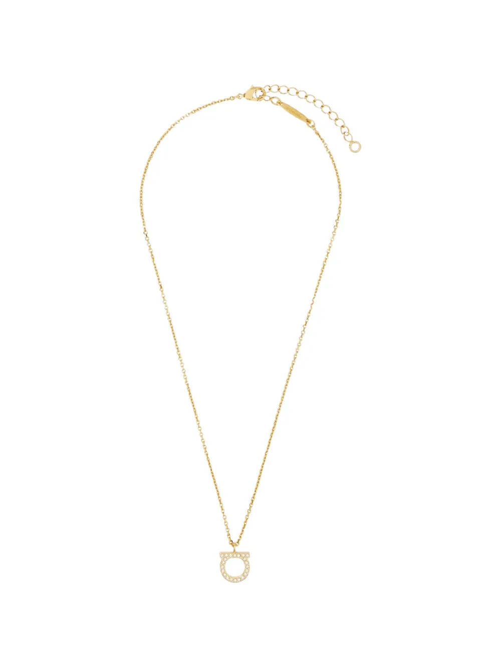 Ferragamo Gancini crystal-embellished necklace - Gold