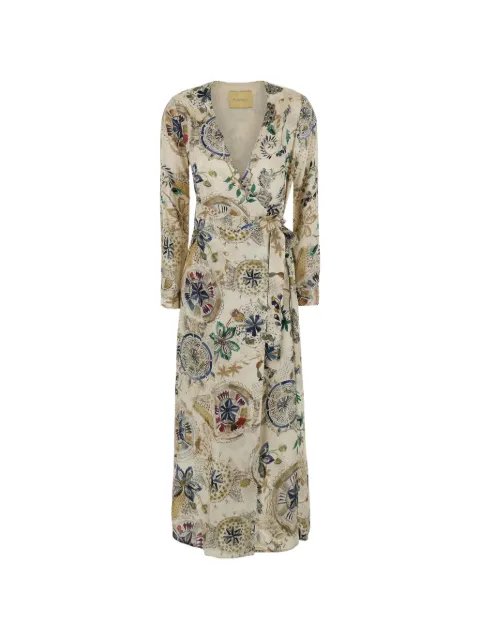 MOMONÌ graphic-print wrap maxi dress