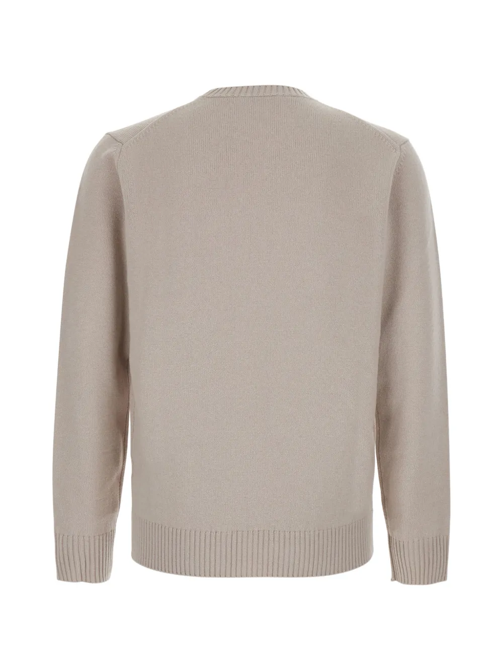 Kangra Trui met ronde hals en geribbelde afwerking Beige