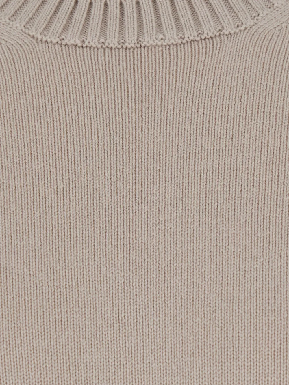 Kangra Trui met ronde hals en geribbelde afwerking Beige