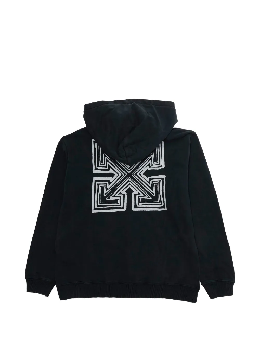 Off-White Kids Hoodie met logoprint en rits Zwart