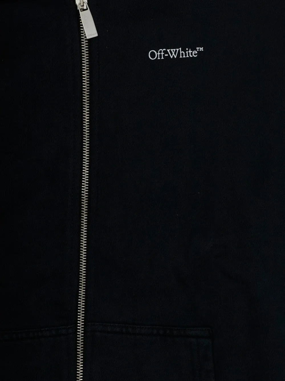 Off-White Kids Hoodie met logoprint en rits Zwart