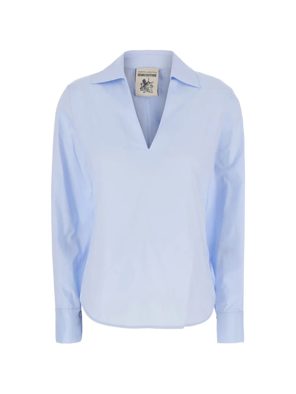 Semicouture V-neck long-sleeve blouse - Blu