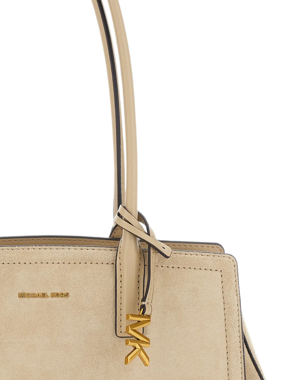 Michael Kors Shopper met logoplakkaat Beige