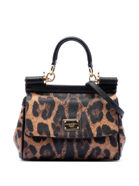 Dolce & Gabbana Pre-Owned 2009-2026 Mini Leopard Print Calfskin Miss Sicily satchel