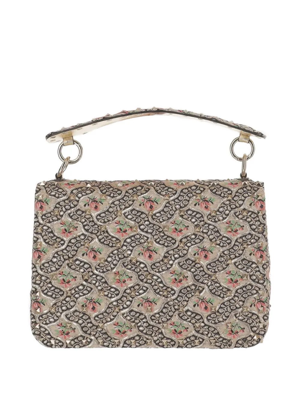 Valentino Garavani Rockstud Spike shopper met bloemenprint Beige