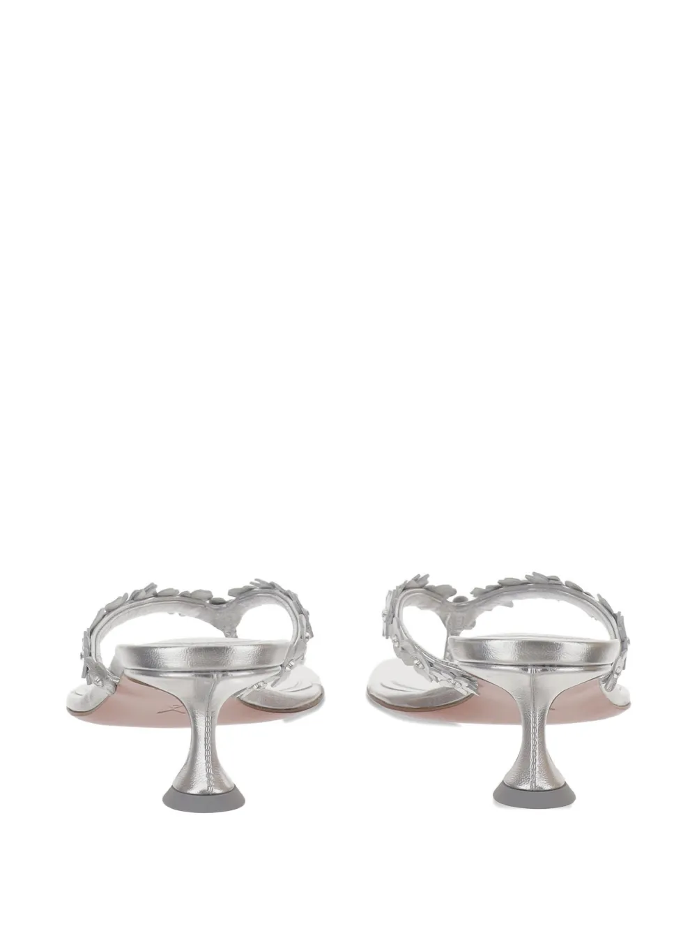 Amina Muaddi Janis flower-appliqué sandals Zilver