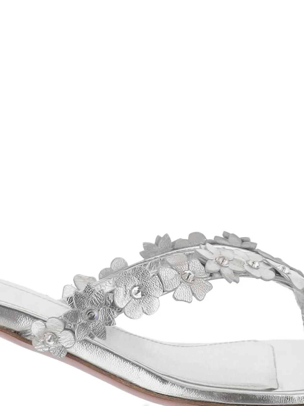 Amina Muaddi Janis flower-appliqué sandals Zilver