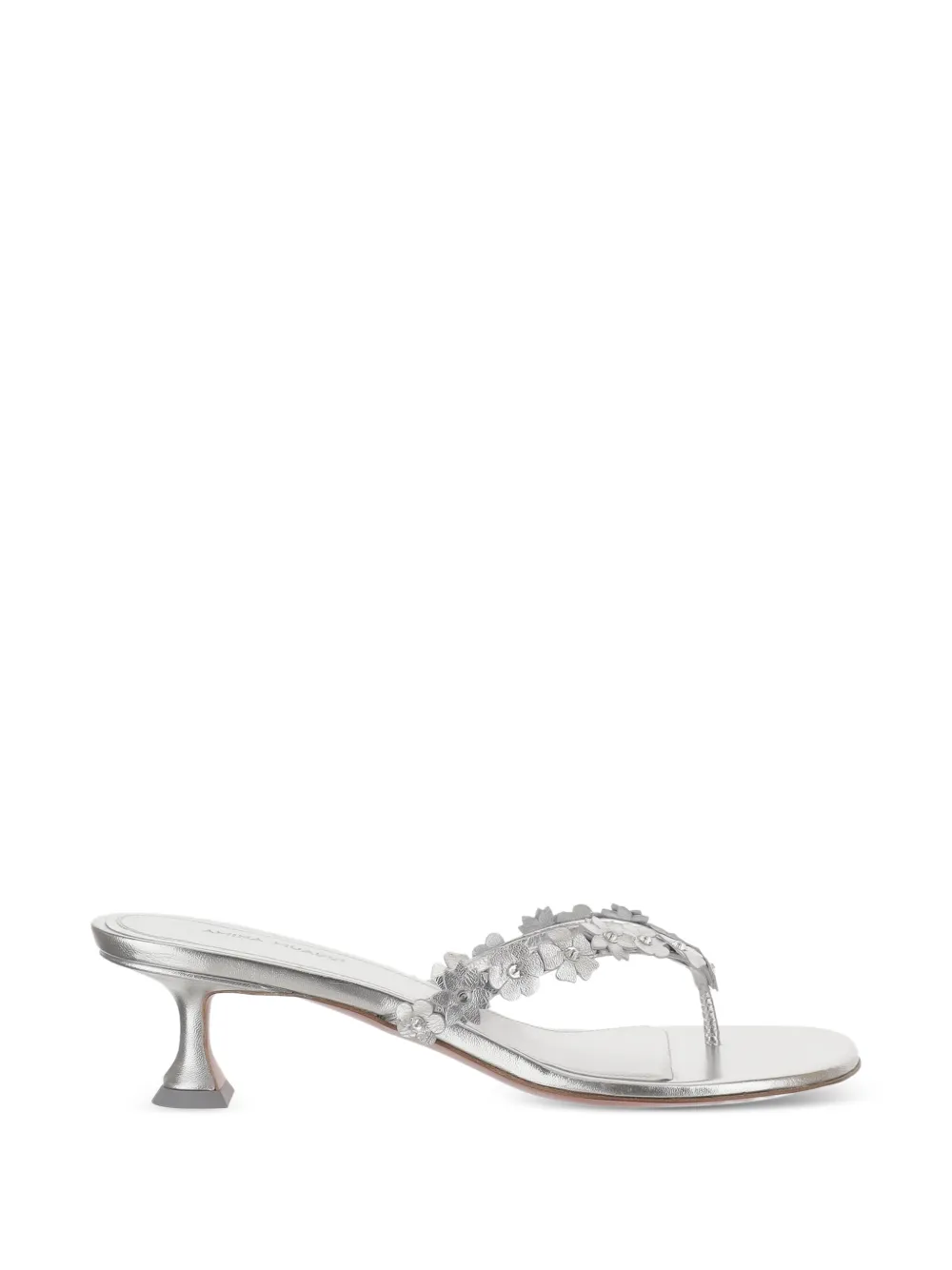 Amina Muaddi Janis flower-appliqué sandals Zilver