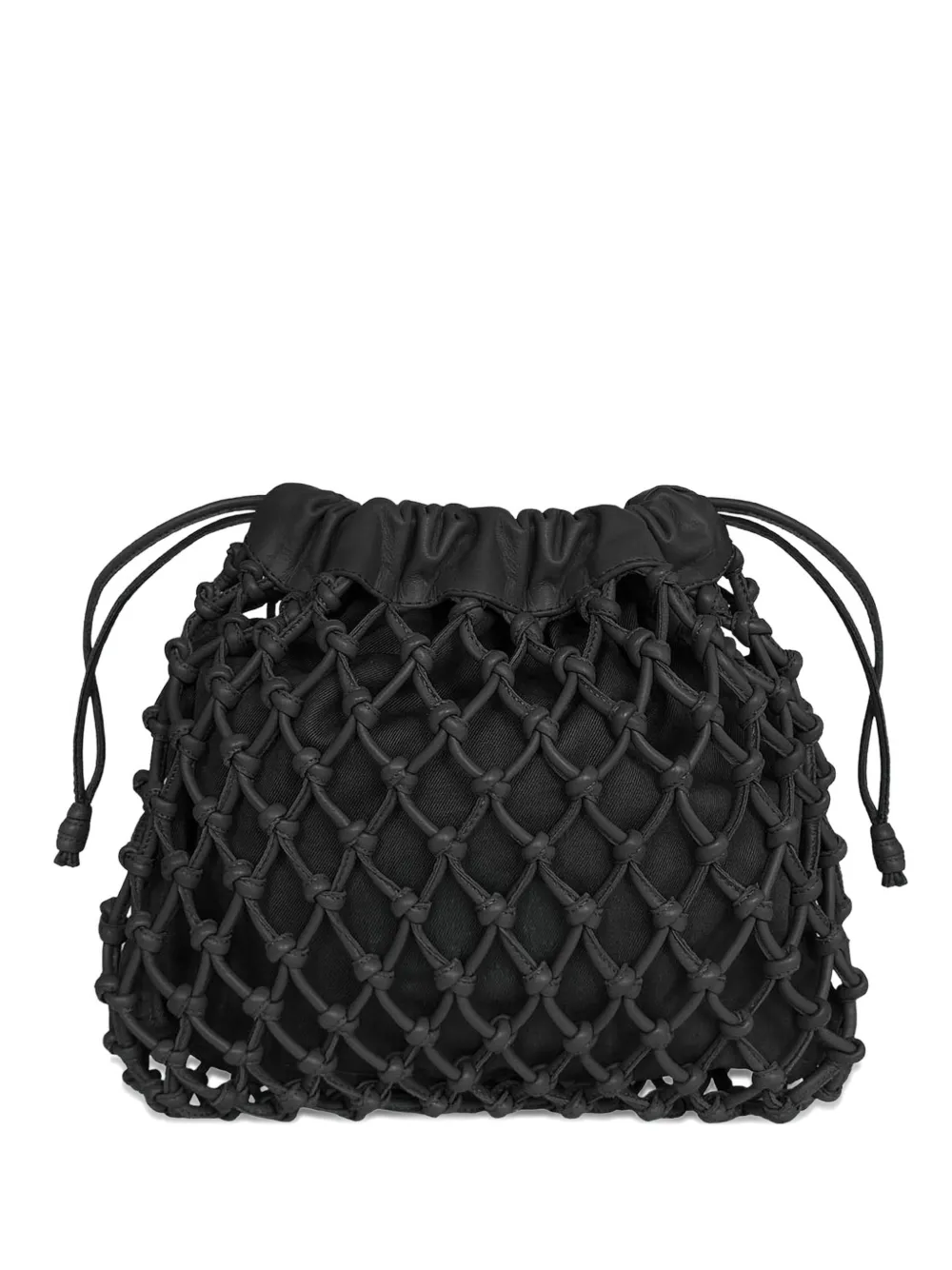 The Frankie Shop small Morgan mesh-overlay pouch bag - Nero